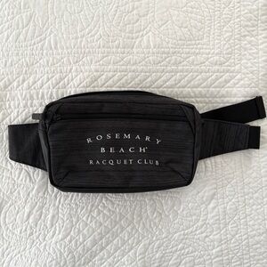 Rosemary Beach 30A Racquet Club Tennis Pickleball Belt Bag Fanny Pack Black